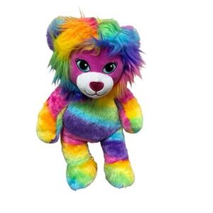 Build A Bear Workshop Rainbow Collection 17" Color Craze Lion Stuffed Plush